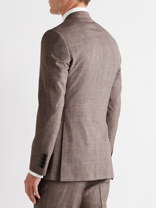 Kingsman Prince Of Wales Checked Wool, Silk And Linen-Blend Suit Jacket