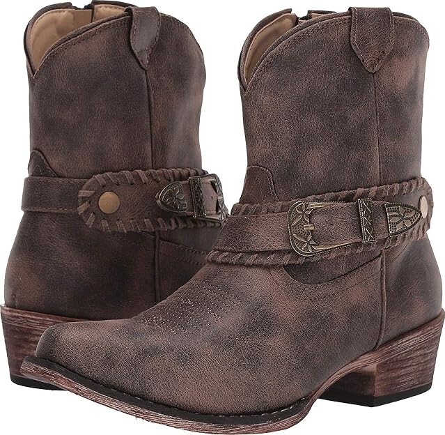 Roper Nelly (Vintage Brown Faux Leather) Cowboy Boots ShopStyle