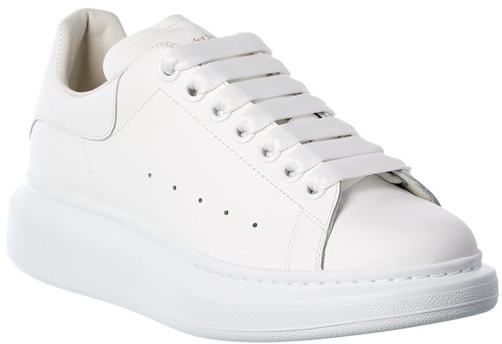 ALEXANDER MCQUEEN Perforated metallic leather sneakers, Sale up to 70% off
