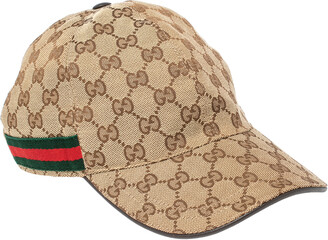 Gucci Beige GG Canvas Web Striped Baseball Cap M - ShopStyle Hats