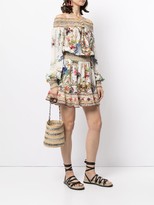 Thumbnail for your product : Camilla Off-Shoulder Floral-Baroque Print Silk Dress
