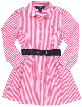 Ralph Lauren Striped Cotton Poplin Shirt Dress