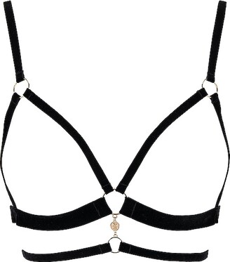 Bluebella Aurora lingerie set with gold chain tassel detail in black