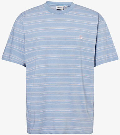 Carhartt Work In Progress Mens Brodine Stripe Sorrent Brodine Striped-Print Cotton-Jersey T-Shirt M