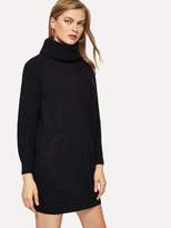 Thumbnail for your product : Shein Raglan Sleeve Pocket Front Longline Sweater