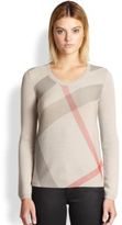 Thumbnail for your product : Burberry Merino Wool & Cashmere Check Sweater