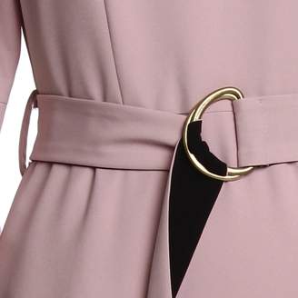Emily Lovelock Dress With Contrast Trim Pink