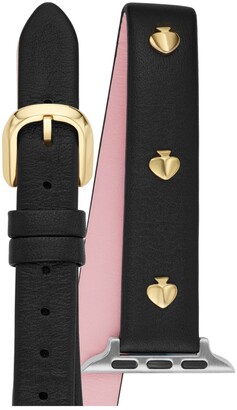 Kate Spade Women's Black Double Wrap Leather Band for Apple Watch, 38-40mm  - ShopStyle