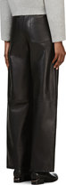 Thumbnail for your product : Alexander Wang T by Black Leather Palazzo Track Pants