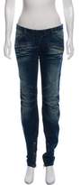 Thumbnail for your product : Balmain Mid-Rise Skinny Moto Jeans
