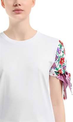 Ferragamo Cotton Jersey & Silk Twill T-Shirt