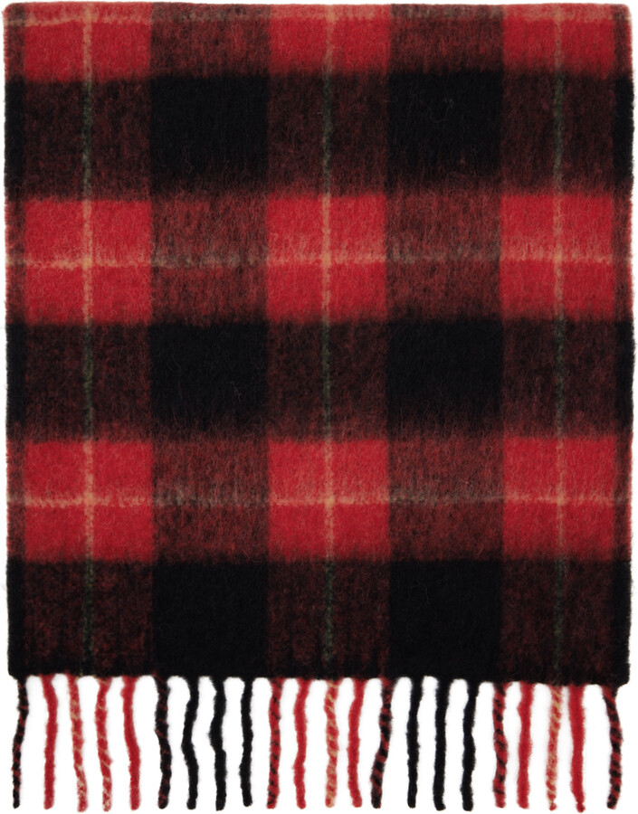 Totême Black & Red Check Scarf - ShopStyle Scarves & Wraps