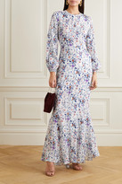 Thumbnail for your product : Fleur Du Mal Floral-print Silk-georgette Maxi Dress - White