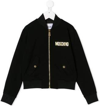Moschino Kids Teddy sequin-embellished bomber jacket