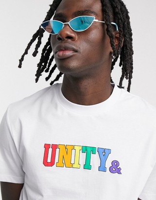 ASOS DESIGN x glaad& unisex t-shirt with unity logo in white