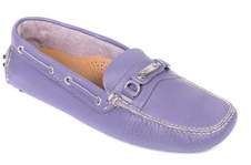 Car Shoe Original Womens Lavender Leather Drivers Moccasins.