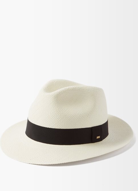 Saint Laurent Logo-patch Woven Fedora - White - ShopStyle Hats