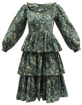 Thumbnail for your product : Batsheva X Laura Ashley Welsh Floral-print Cotton Dress - Green Multi