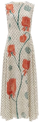 Chloé Tulip-print Crepe Maxi Dress - Beige Multi