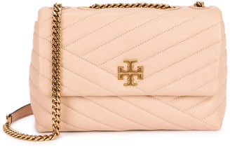 Tory Burch Kira blush quilted leather shoulder bag - ShopStyle