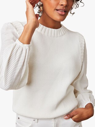 black balloon sleeve sweater