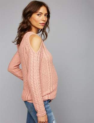 A Pea in the Pod Cold Shoulder Maternity Sweater