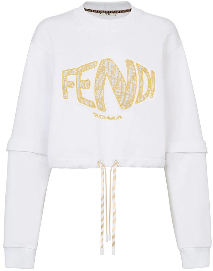 Fendi X Sarah Coleman Fisheye Logo Sweatshirt White - ShopStyle