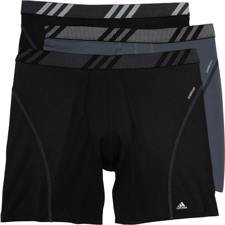 6758円 幸せなふたりに贈る結婚祝い 取寄 アディダス メンズ スポーツ パフォーマンス メッシュ ロング ボクサー ブリーフ アンダーウェア 3パック adidas men Sport Performance Mesh Long Boxer Brief Underwear 3-Pack Black Onix Grey