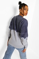 Thumbnail for your product : boohoo Dip Dye Varsity Oversized Sweatshirt