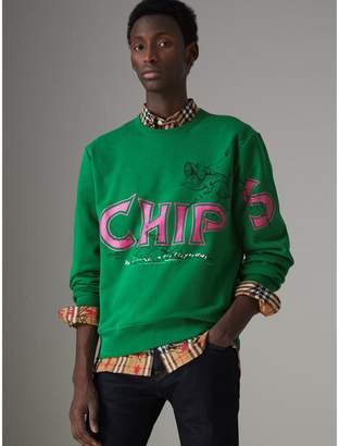Burberry Fish and Chips Print Cotton Sweatshirt