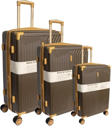 Max Studio MaxStudioTheEdinABS3-PieceHardSidedLuggageSetOLIVINE