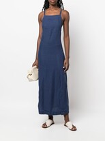 Thumbnail for your product : Three Graces Crossover-Strap Linen Midi Dress