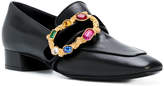 Thumbnail for your product : Casadei crystal buckle loafers