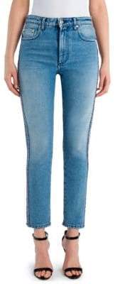 MSGM Washed High-Rise Ankle Jeans