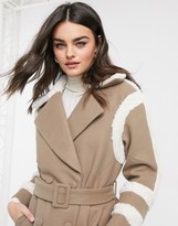 Thumbnail for your product : Fashion Union trench coat with shearling details