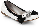 Thumbnail for your product : Miu Miu Jeweled Patent Leather Ballet Flats