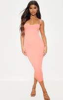 Thumbnail for your product : PrettyLittleThing Peach Cup Detail Rib Midi Dress