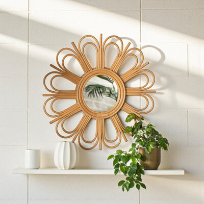 Cesarino Rattan Accent Mirror