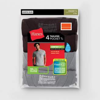 Hanes Men's Dry Pocket Undershirts 4pk - Black