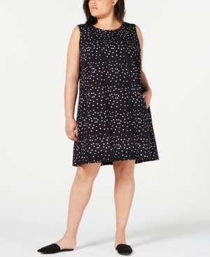 Eileen Fisher Plus Size Organic Cotton Printed Dress