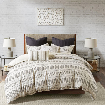 Kivaritio Cotton Bedding - King/ King With Charcoal Border Stylish Comforter & Stripe