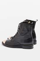 Thumbnail for your product : Topshop Womens Axel Lace Up Crocodile Boots - Black