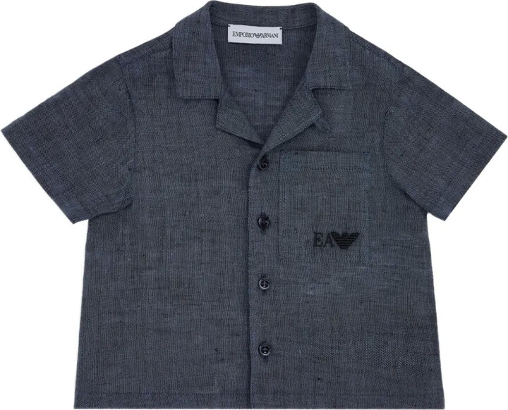 Emporio Armani Kids Logo-Embroidered Short-Sleeve Shirt