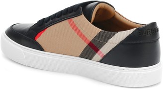 Burberry Salmond leather and cotton sneakers