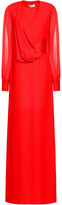 Thumbnail for your product : Lanvin Chiffon-paneled Draped Crepe Gown