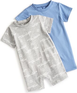 First Impressions Baby Boys Good Vibes Rompers, Pack of 2, Created for Macy's