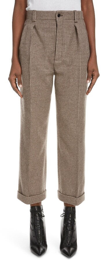 Saint Laurent Cuffed Wool Tweed Crop Pants - ShopStyle