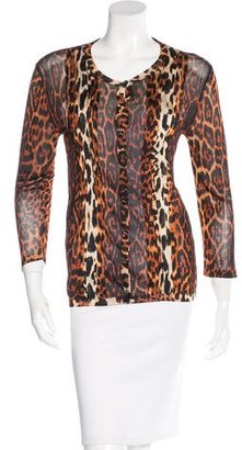 Christian Dior Leopard Print Knit Cardigan