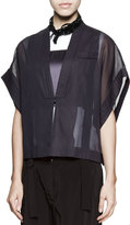 Thumbnail for your product : Brunello Cucinelli Cotton-Organza Kimono Jacket