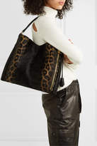Thumbnail for your product : Tom Ford Alix Small Leather-trimmed Leopard-print Calf Hair Tote - Black